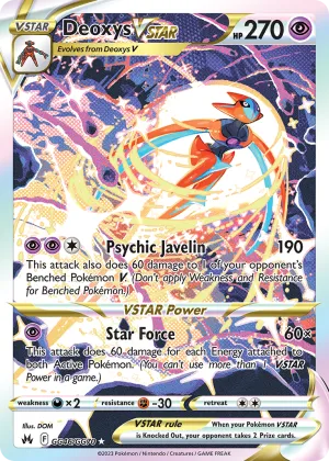 Deoxys VSTAR Pokémon Crown Zenith Galarian Gallery #GG46 Holo