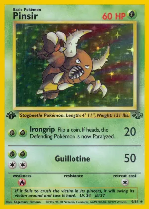 Pinsir Pokémon Jungle #9 1st Edition Holo
