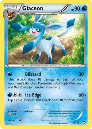 Glaceon Pokémon Furious Fists #19 Reverse Holo