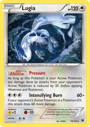 Lugia Pokémon Fates Collide #78 Reverse Holo