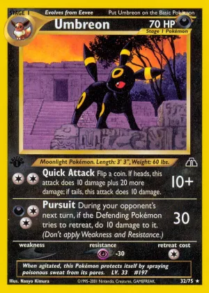 Umbreon Pokémon Neo Discovery #32 Unlimited