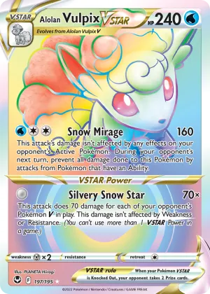 Alolan Vulpix VSTAR Pokémon Silver Tempest #197 Holo