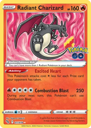 Radiant Charizard Pokémon Pokémon GO #11 Holo