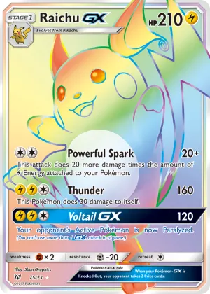 Raichu-GX Pokémon Shining Legends #75 Holo