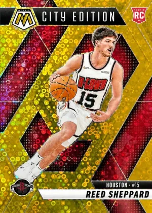 Reed Sheppard 2024 Panini Mosaic City Edition Basketball Fast Break Gold #276