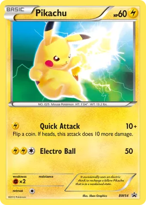 Pikachu Pokémon BW Black Star Promos #BW54