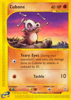Cubone Pokémon Aquapolis #72 Reverse Holo