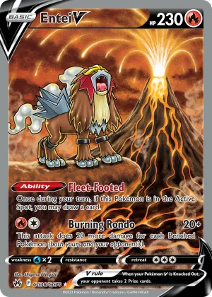 Entei V Pokémon Crown Zenith Galarian Gallery #GG36 Holo