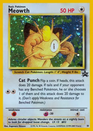 Meowth Pokémon Wizards Black Star Promos #10 Holo