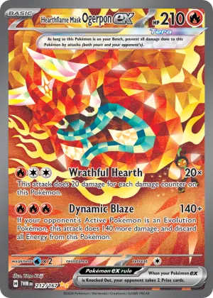 Hearthflame Mask Ogerpon ex Pokémon Twilight Masquerade #212 Holo
