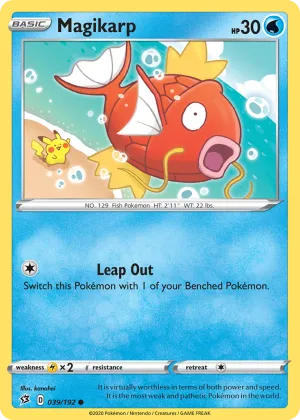 Magikarp Pokémon Rebel Clash #39 Reverse Holo