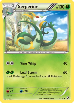 Serperior Pokémon Black & White #5 Reverse Holo