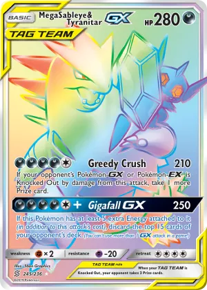 Mega Sableye & Tyranitar-GX Pokémon Unified Minds #245 Holo