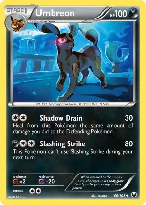 Umbreon Pokémon Dark Explorers #60 Reverse Holo