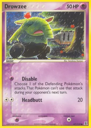 Drowzee Pokémon Delta Species #67 Reverse Holo