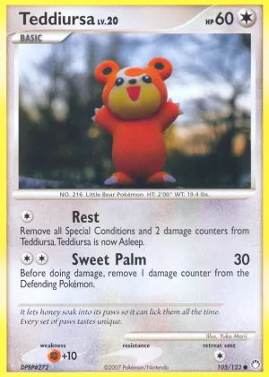 Teddiursa Pokémon Mysterious Treasures #105 Reverse Holo
