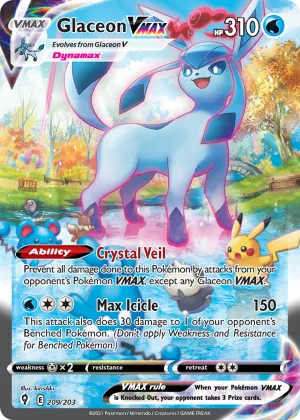 Glaceon VMAX Pokémon Evolving Skies #209 Holo