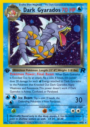 Dark Gyarados Pokémon Team Rocket #8 Unlimited Holo