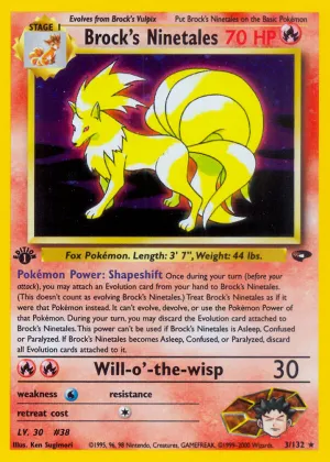 Brock's Ninetales Pokémon Gym Challenge #3 Unlimited Holo