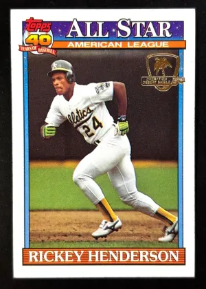 Rickey Henderson 1991 Topps All Star Baseball Desert Shield #391