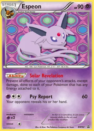 Espeon Pokémon BW Black Star Promos #BW92 Holo