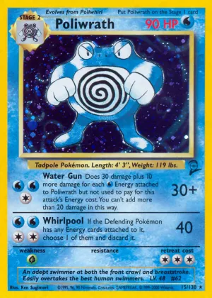 Poliwrath Pokémon Base Set 2 #15 Holo