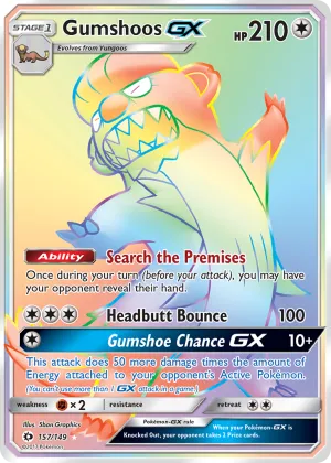 Gumshoos-GX Pokémon Sun & Moon #157 Holo