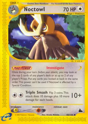 Noctowl Pokémon Skyridge #40 Reverse Holo