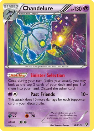 Chandelure Pokémon Steam Siege #50 Reverse Holo