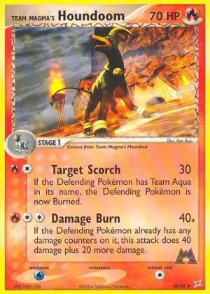 Team Magma's Houndoom Pokémon Team Magma vs Team Aqua #34 Reverse Holo