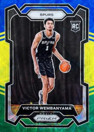 Victor Wembanyama 2023 Panini Prizm Basketball Choice Blue Yellow and Green #136