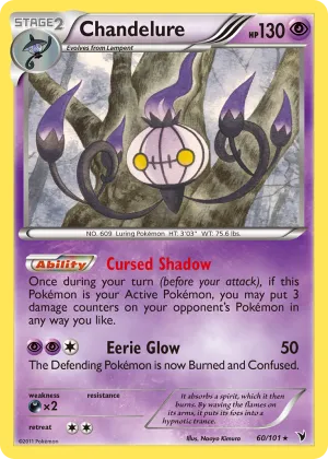 Chandelure Pokémon Noble Victories #60 Reverse Holo