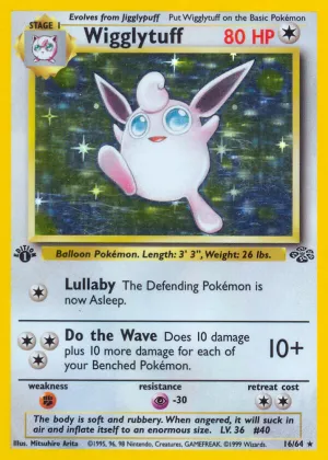 Wigglytuff Pokémon Jungle #16 1st Edition Holo