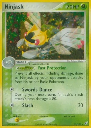 Ninjask Pokémon Deoxys #13 Reverse Holo