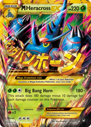 M Heracross-EX Pokémon Furious Fists #112 Holo