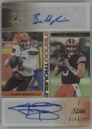 Johnny Manziel / Baker Mayfield 2024 Panini Score Double Trouble Autographs Football #DT-MM