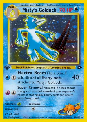 Misty's Golduck Pokémon Gym Challenge #12 1st Edition Holo