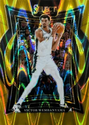 Victor Wembanyama 2024 Panini Select Concourse Basketball Gold Tectonic #9