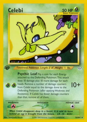 Celebi Pokémon Neo Revelation #16 1st Edition
