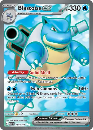 Blastoise ex Pokémon 151 #184 Holo