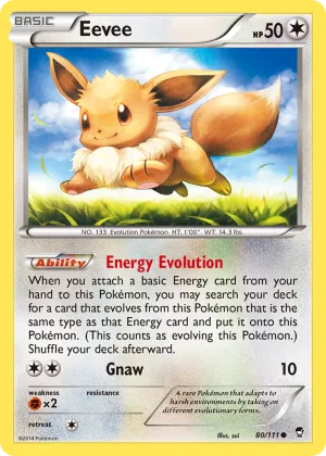 Eevee Pokémon Furious Fists #80 Reverse Holo
