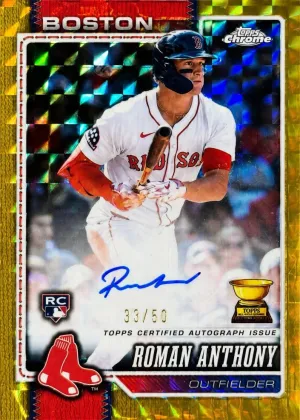 Roman Anthony 2026 Topps Chrome Rookie Autographs Baseball Gold Geometric Refractor #RA-RA