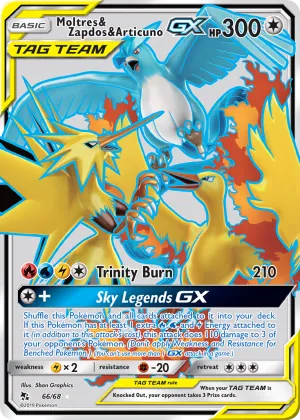 Moltres & Zapdos & Articuno-GX Pokémon Hidden Fates #66 Holo