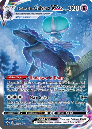 Shadow Rider Calyrex VMAX Pokémon Chilling Reign #205 Holo