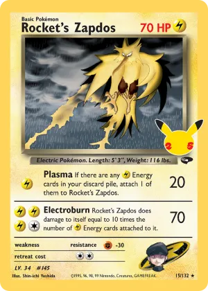 Rocket's Zapdos Pokémon Celebrations: Classic Collection #15 Holo