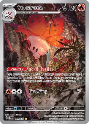 Volcarona Pokémon Black Bolt #100 Holo