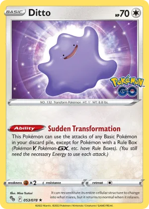 Ditto Pokémon Pokémon GO #53 Holo
