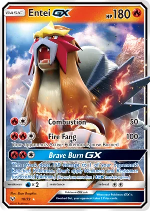 Entei-GX Pokémon Shining Legends #10 Holo