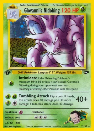 Giovanni's Nidoking Pokémon Gym Challenge #7 Unlimited Holo