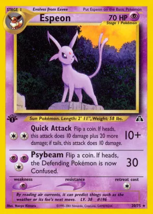 Espeon Pokémon Neo Discovery #20 1st Edition